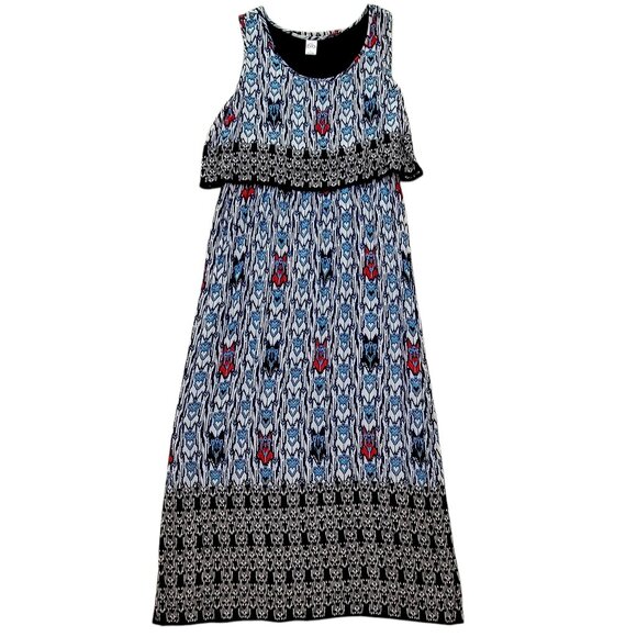 Bila Boho Maxi Dress Gauzy Flowy Southwestern Pattern with Side Slits NEW Sz XL - Picture 1 of 14
